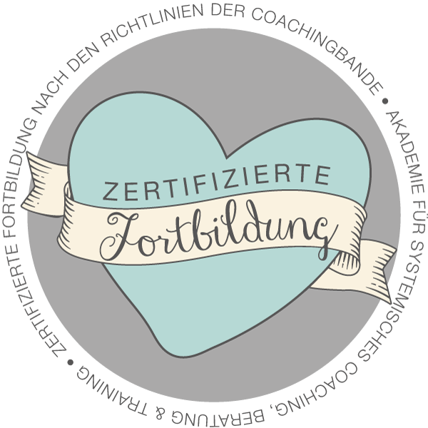 Signet der Coachingbande über eine zertifizierte Fortbildung